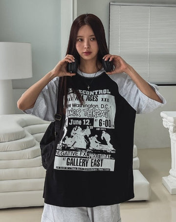 Age raglan oversized fit short-sleeved shirt